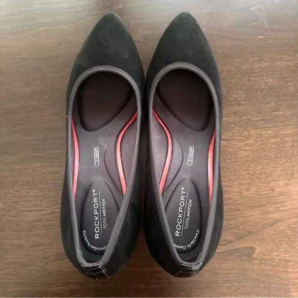 Rockport black suede almond toe pumps heels 9 EUC - Picture 5 of 9